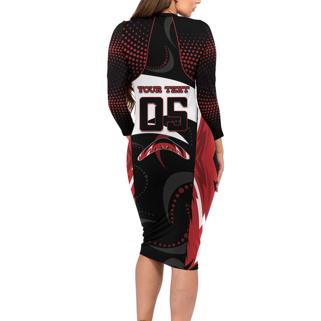 Custom Boomerang Long Sleeve Bodycon Dress Unique Style
