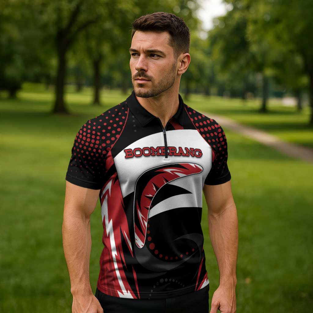 Custom Boomerang Zipper Polo Shirt Unique Style