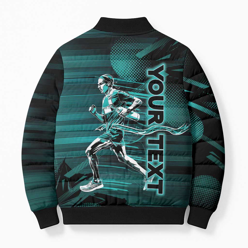 Personalized Running Bomber Puffer Jacket Infinite Sprint Energy