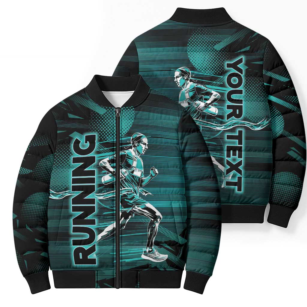 Personalized Running Bomber Puffer Jacket Infinite Sprint Energy