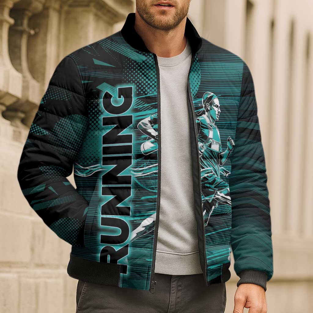 Personalized Running Bomber Puffer Jacket Infinite Sprint Energy