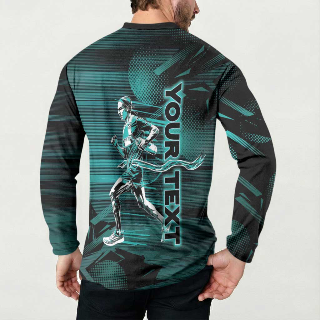 Personalized Running Button Sweatshirt Infinite Sprint Energy