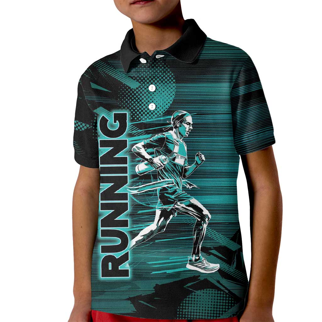 Personalized Running Kid Polo Shirt Infinite Sprint Energy