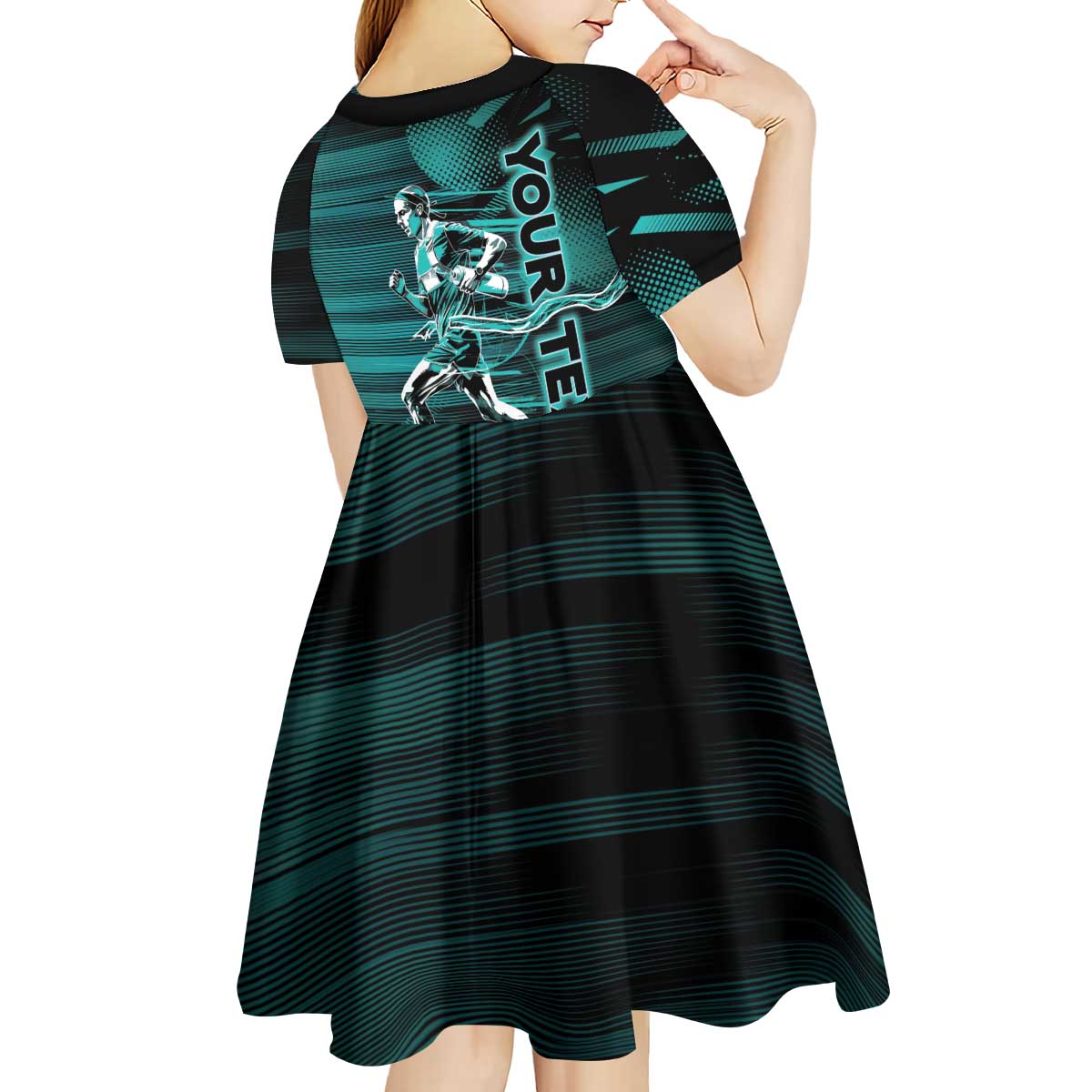 Personalized Running Kid Short Sleeve Dress Infinite Sprint Energy