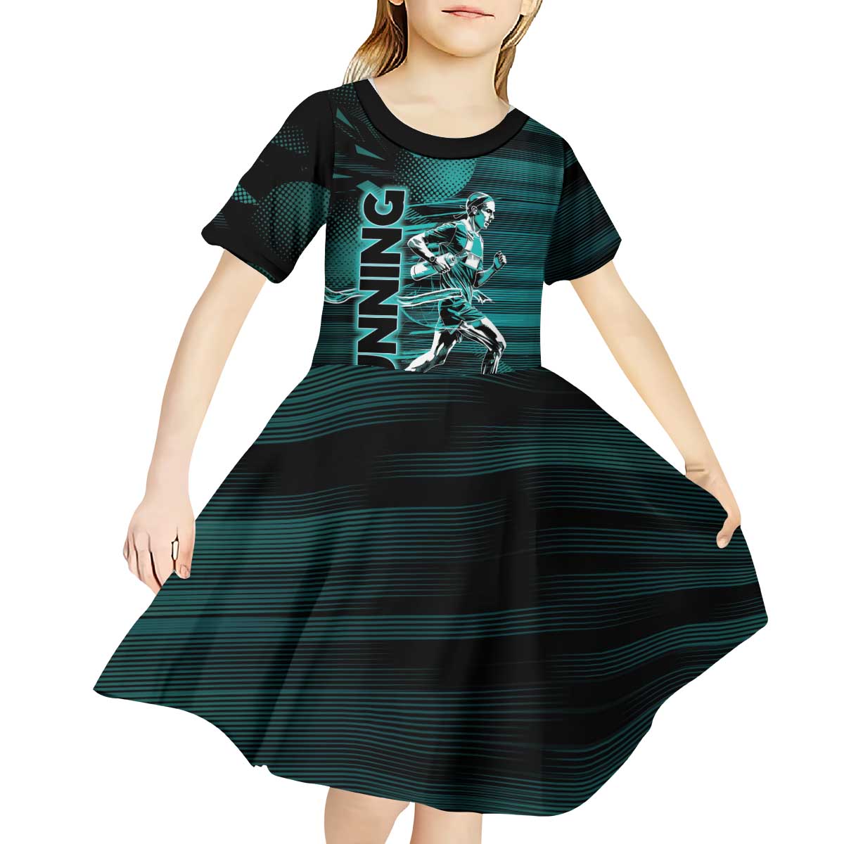 Personalized Running Kid Short Sleeve Dress Infinite Sprint Energy