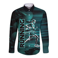 Personalized Running Long Sleeve Button Shirt Infinite Sprint Energy