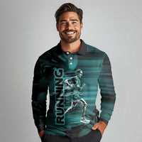 Personalized Running Long Sleeve Polo Shirt Infinite Sprint Energy