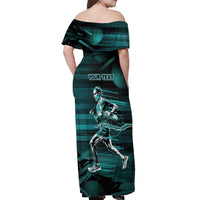 Personalized Running Off Shoulder Maxi Dress Infinite Sprint Energy