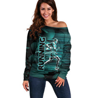 Personalized Running Off Shoulder Sweater Infinite Sprint Energy