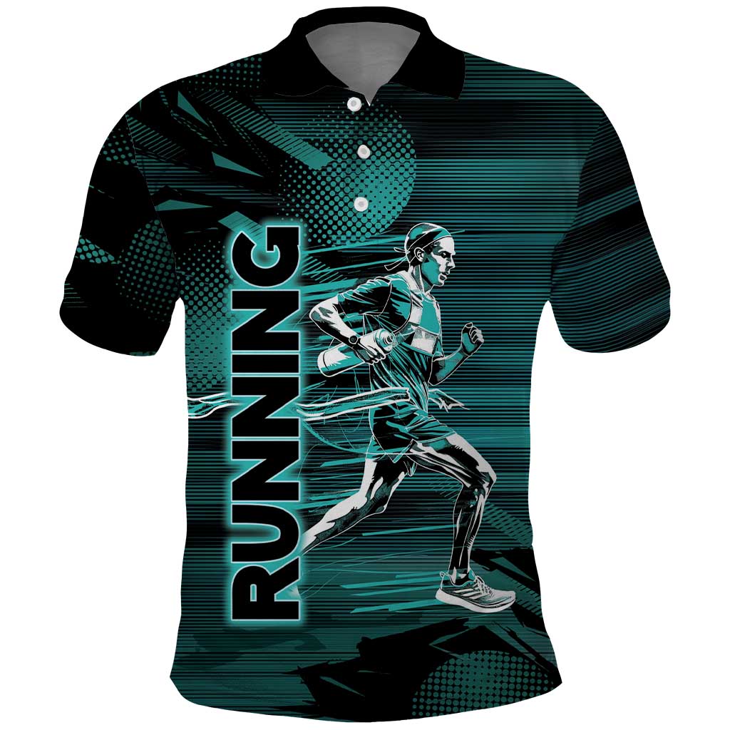 Personalized Running Polo Shirt Infinite Sprint Energy