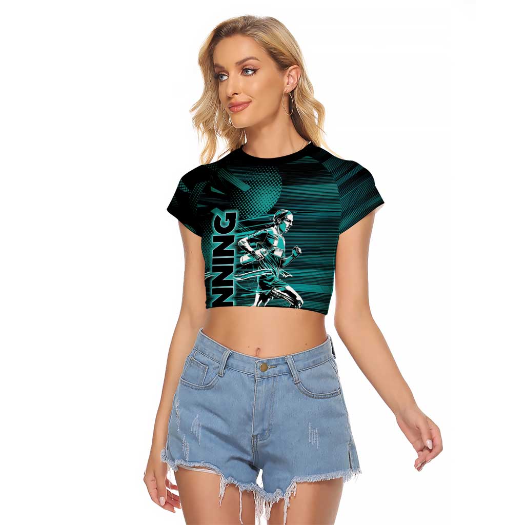 Personalized Running Raglan Cropped T Shirt Infinite Sprint Energy