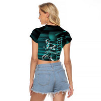 Personalized Running Raglan Cropped T Shirt Infinite Sprint Energy