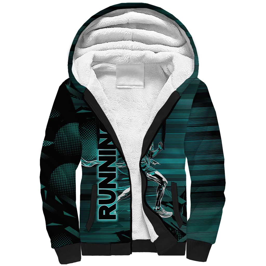 Personalized Running Sherpa Hoodie Infinite Sprint Energy