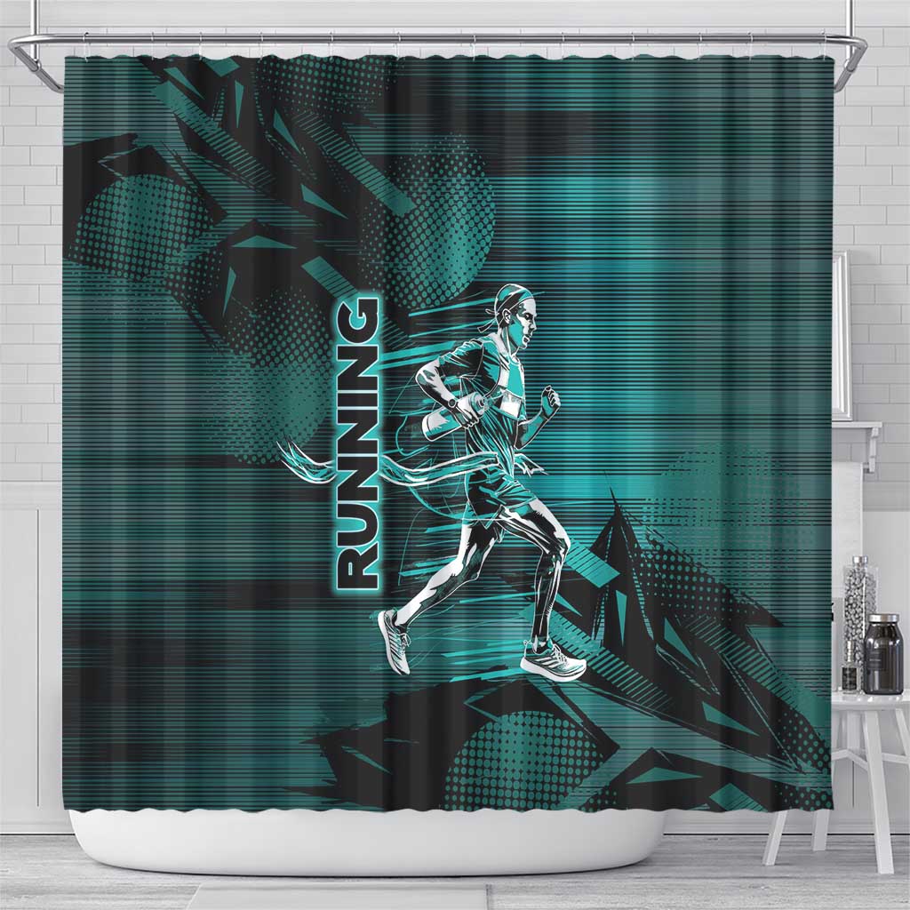 Running Shower Curtain Infinite Sprint Energy