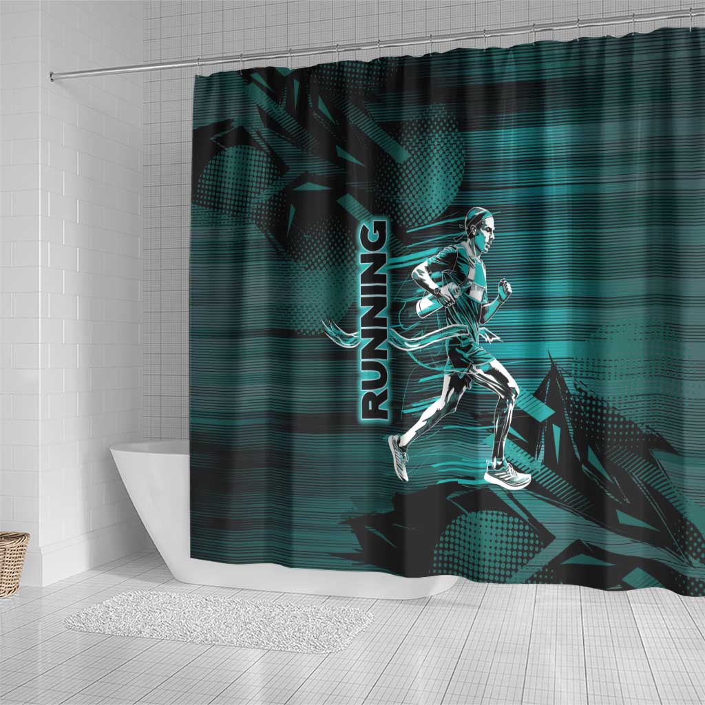 Running Shower Curtain Infinite Sprint Energy