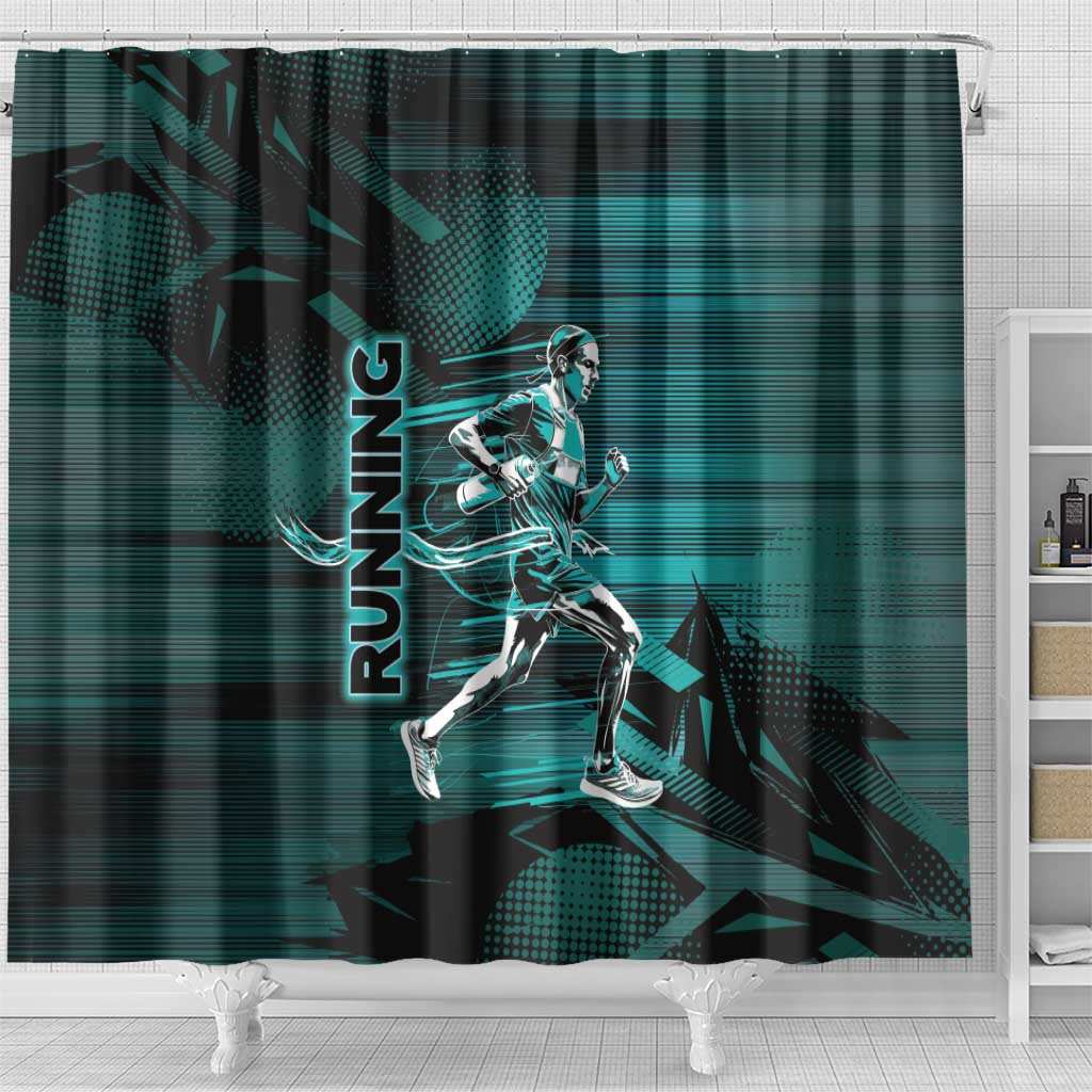 Running Shower Curtain Infinite Sprint Energy