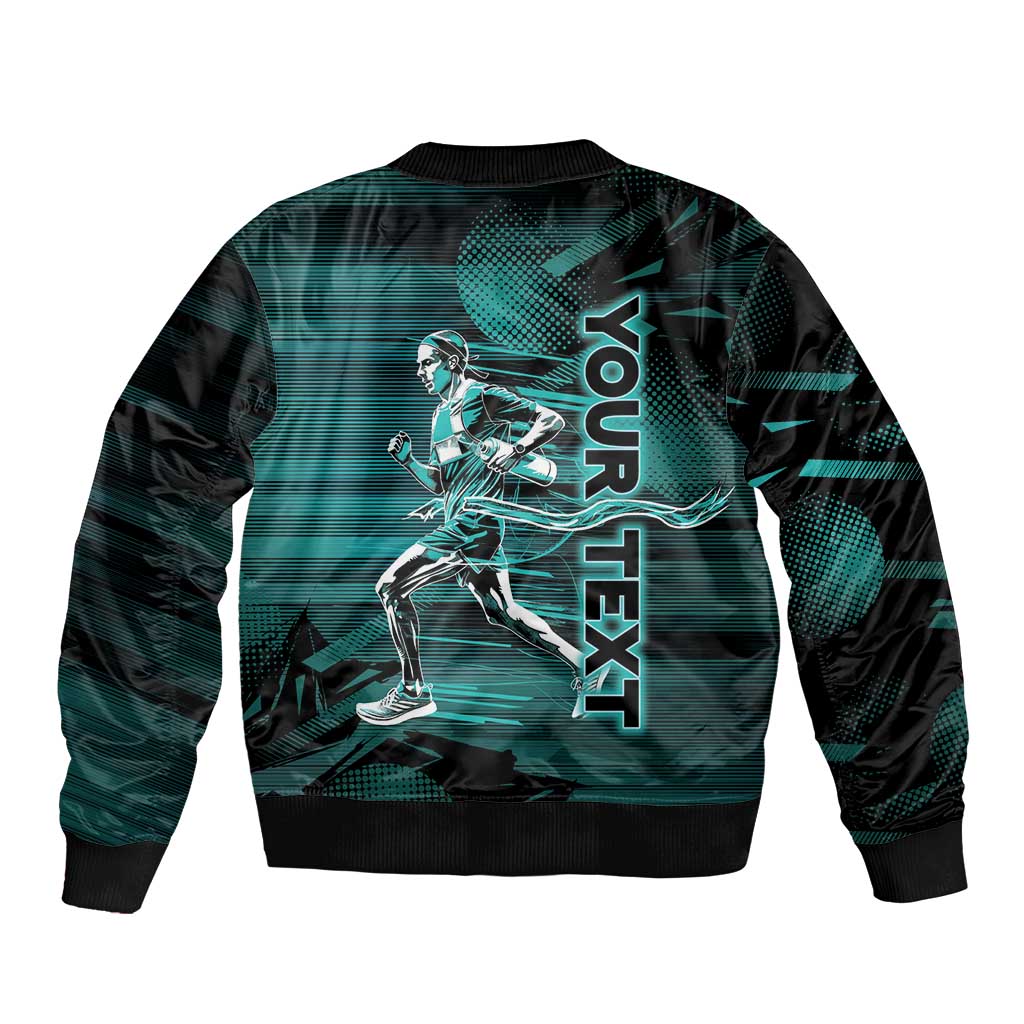 Personalized Running Sleeve Zip Bomber Jacket Infinite Sprint Energy