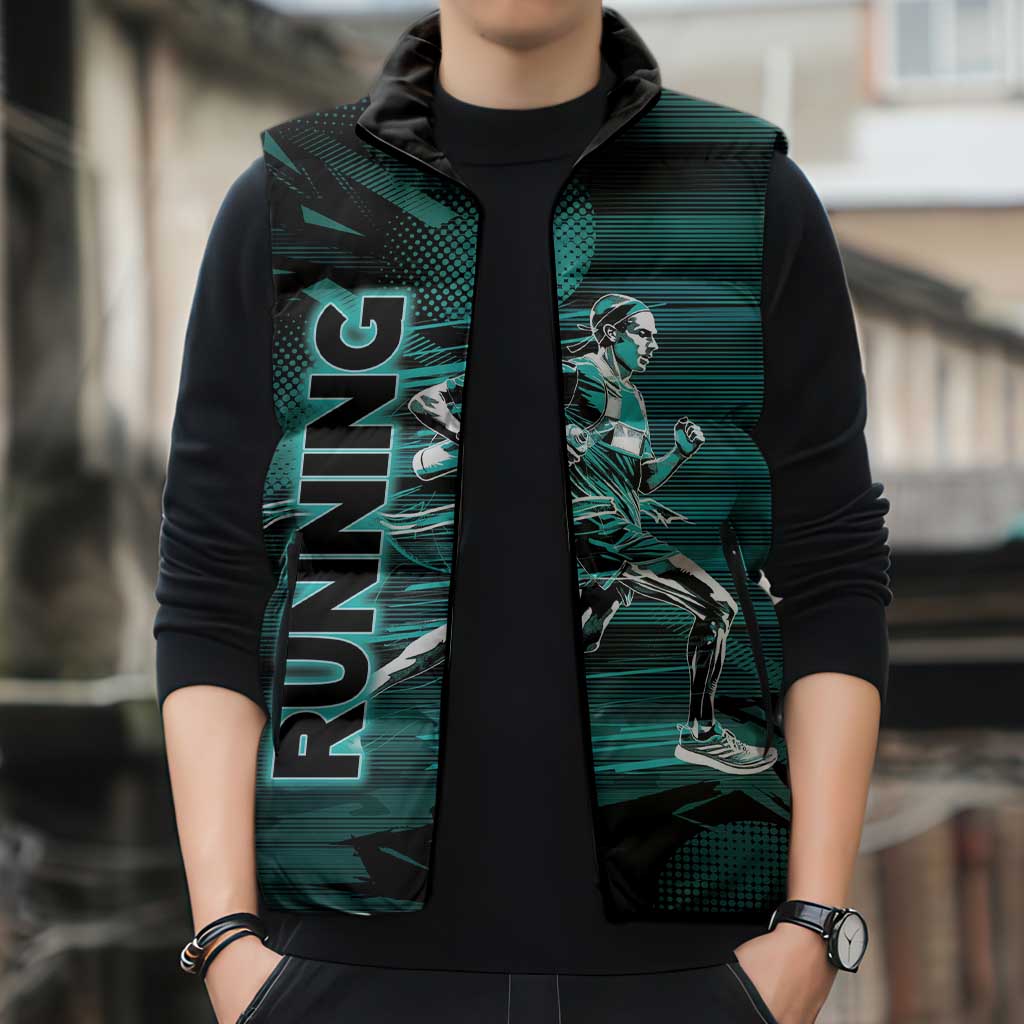 Personalized Running Sleeveless Puffer Jacket Infinite Sprint Energy