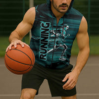 Personalized Running Sleeveless Zip Hoodie Infinite Sprint Energy