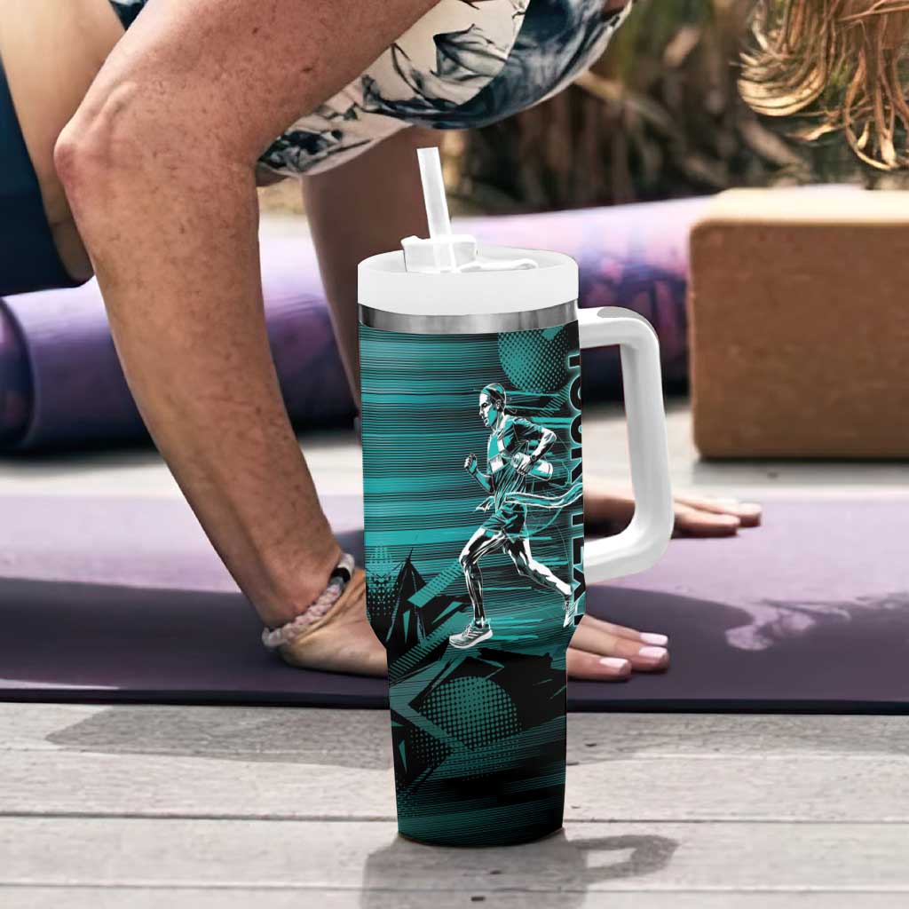 Personalized Running Tumbler With Handle Infinite Sprint Energy