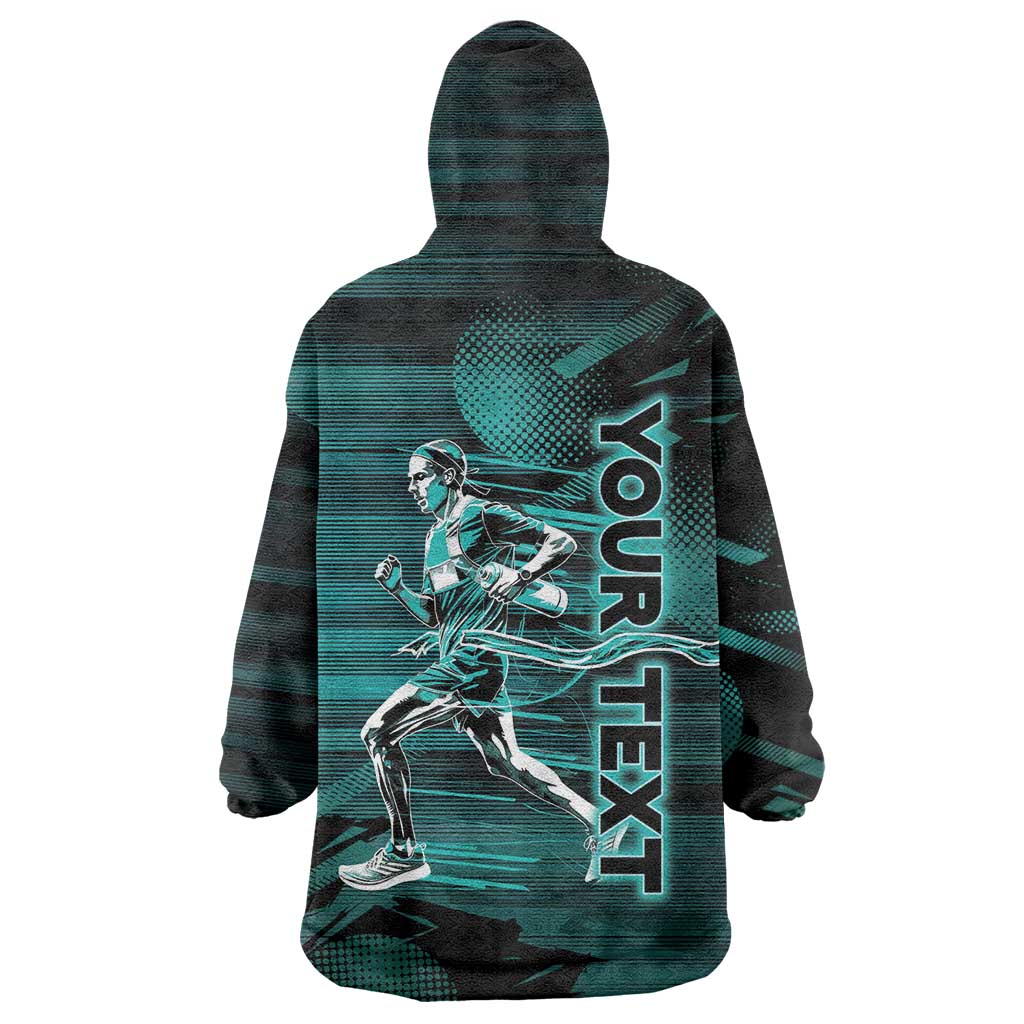 Personalized Running Wearable Blanket Hoodie Infinite Sprint Energy
