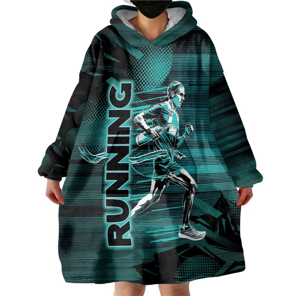 Personalized Running Wearable Blanket Hoodie Infinite Sprint Energy