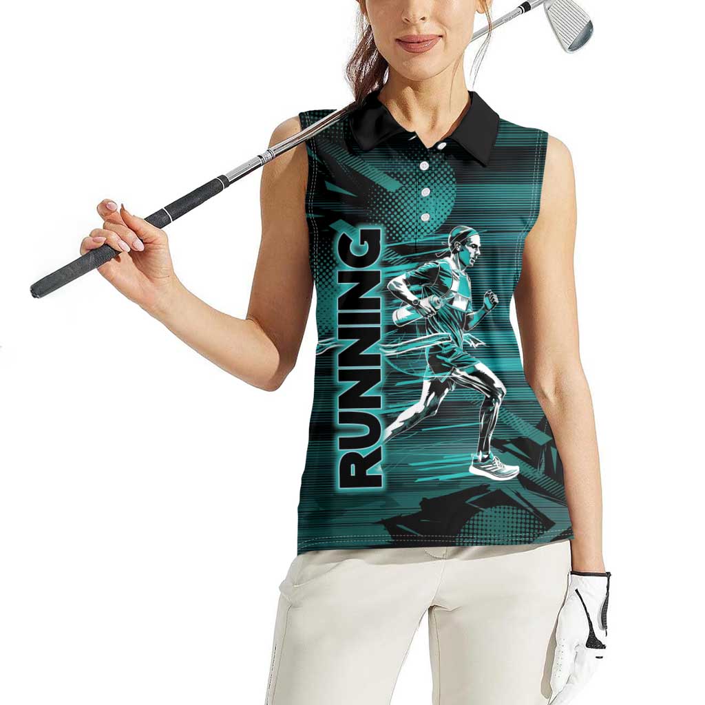 Personalized Running Women Sleeveless Polo Shirt Infinite Sprint Energy