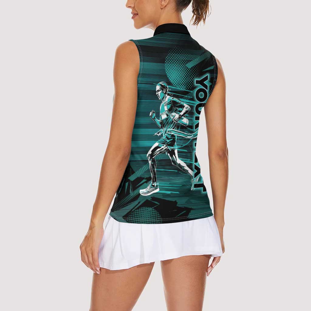 Personalized Running Women Sleeveless Polo Shirt Infinite Sprint Energy
