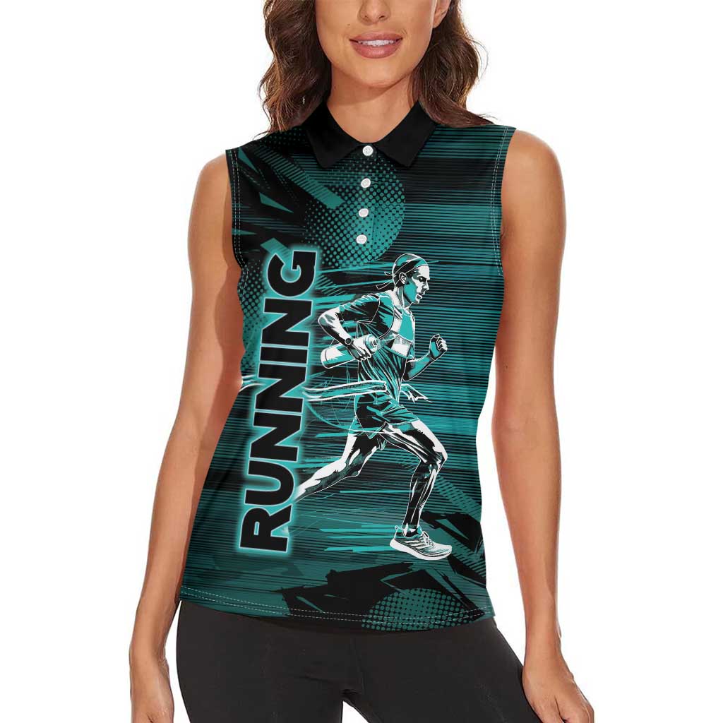 Personalized Running Women Sleeveless Polo Shirt Infinite Sprint Energy