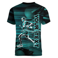 Personalized Running Women V-Neck T-Shirt Infinite Sprint Energy