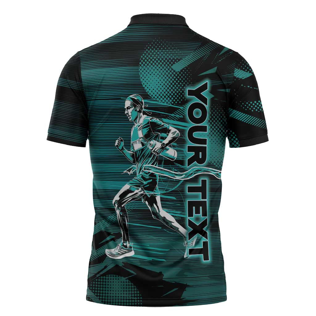 Personalized Running Zipper Polo Shirt Infinite Sprint Energy