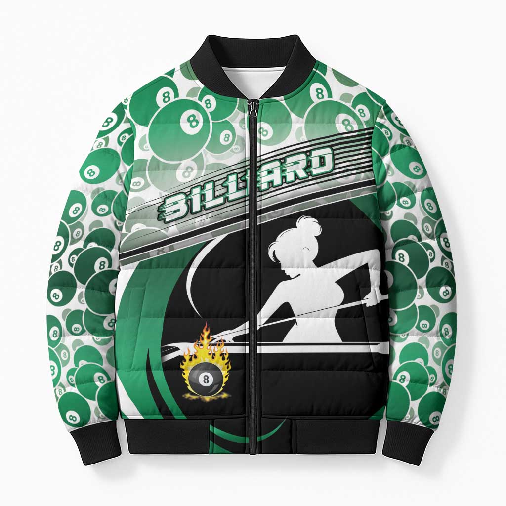 Personalized Billiards Bomber Puffer Jacket Master Of The Cue