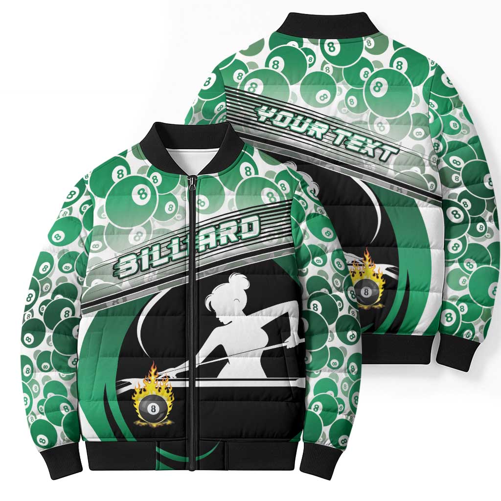 Personalized Billiards Bomber Puffer Jacket Master Of The Cue