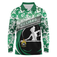 Personalized Billiards Long Sleeve Polo Shirt Master Of The Cue