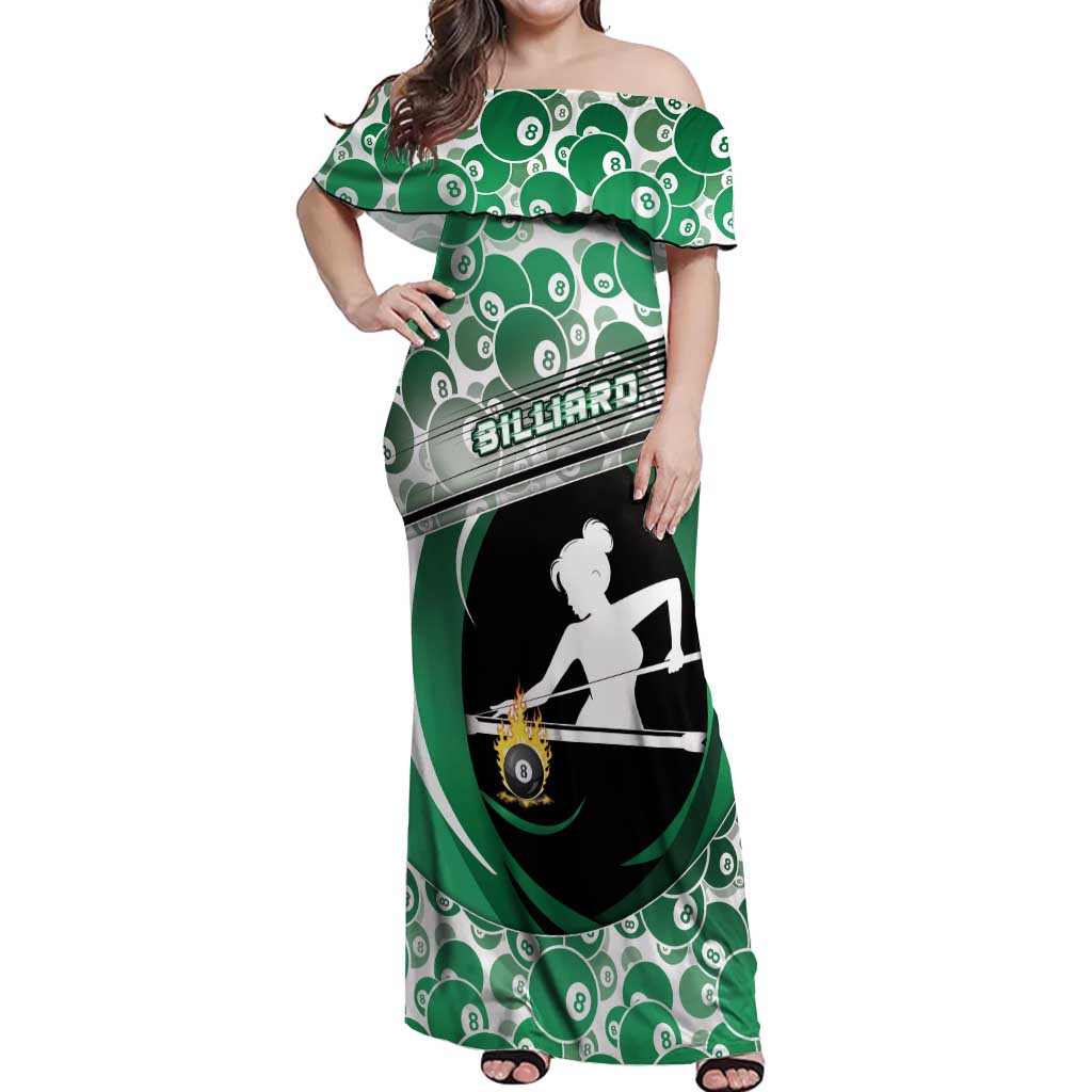 Personalized Billiards Off Shoulder Maxi Dress Master Of The Cue
