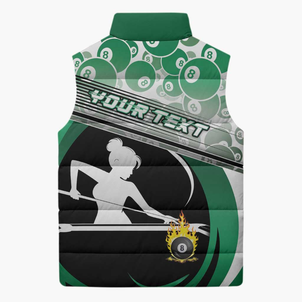 Personalized Billiards Sleeveless Puffer Jacket Master Of The Cue