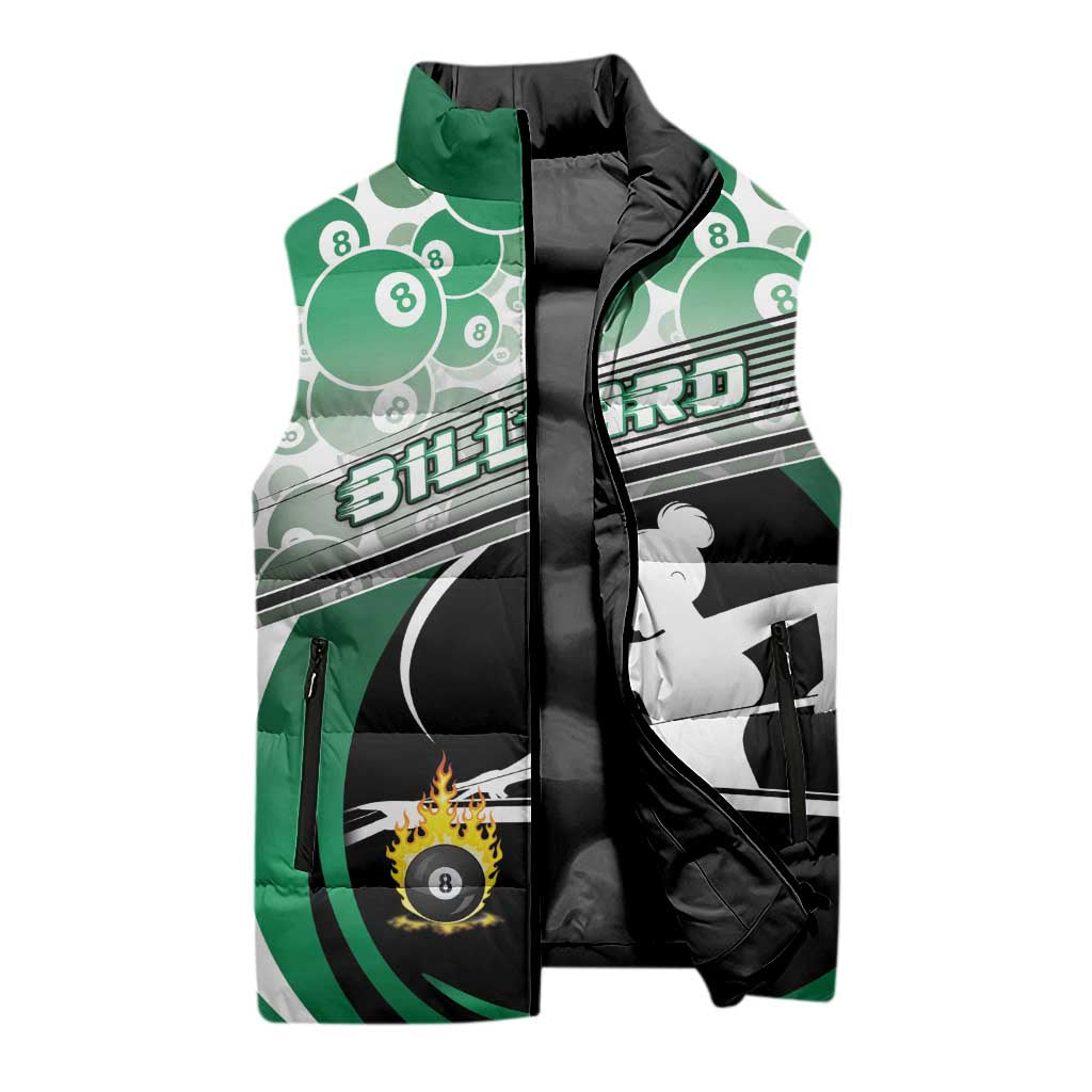 Personalized Billiards Sleeveless Puffer Jacket Master Of The Cue