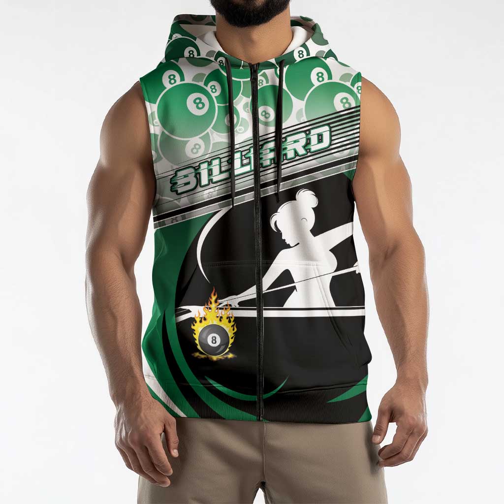 Personalized Billiards Sleeveless Zip Hoodie Master Of The Cue