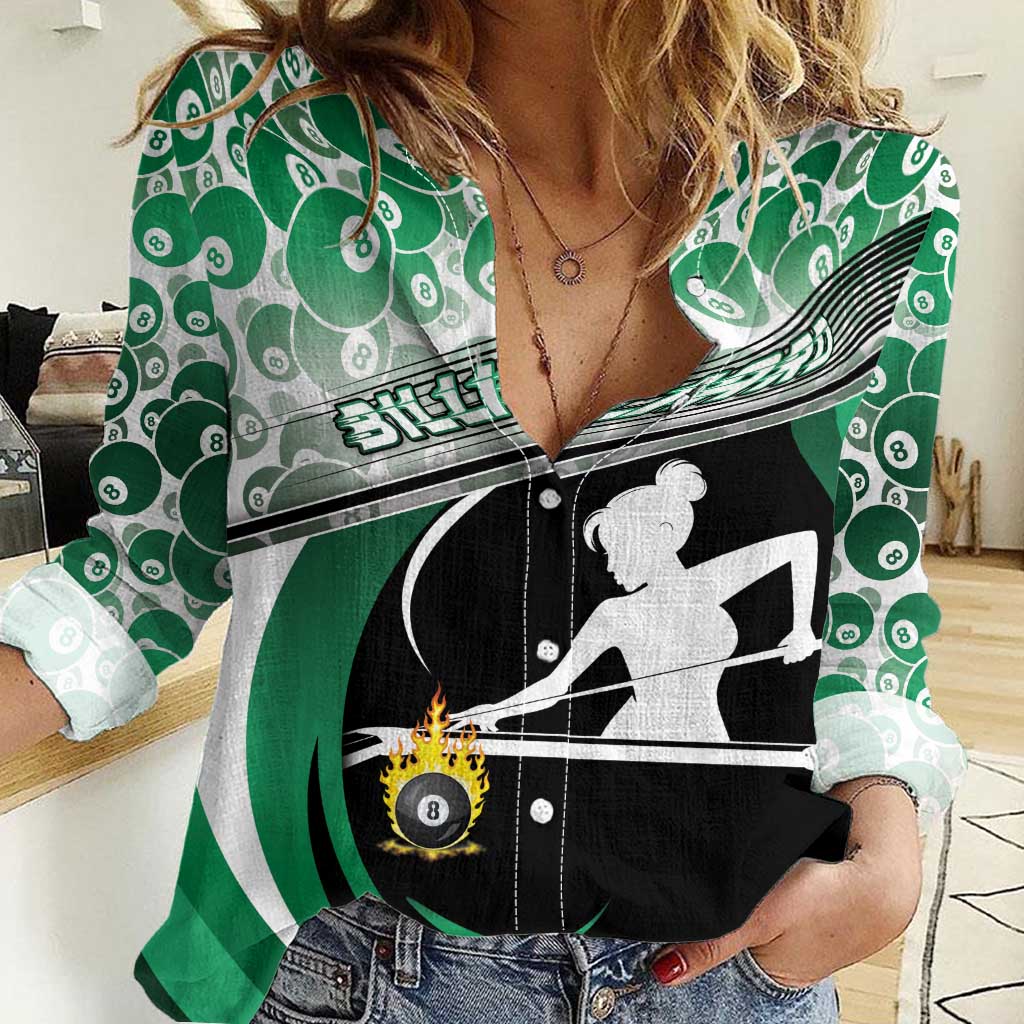 Personalized Billiards Women Casual Shirt Master Of The Cue