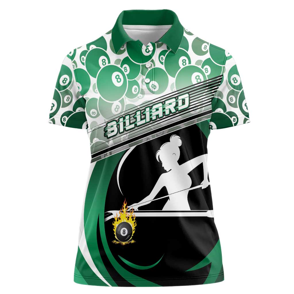 Personalized Billiards Women Polo Shirt Master Of The Cue