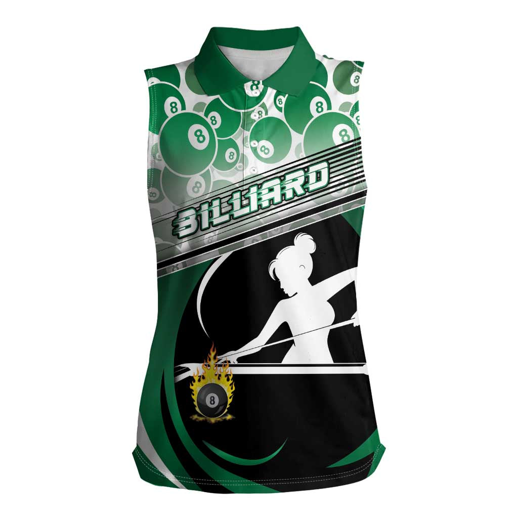 Personalized Billiards Women Sleeveless Polo Shirt Master Of The Cue