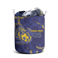 Custom Bosnia And Herzegovina Football Laundry Basket Fierce Dragon National Stars With Checker Patterns