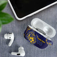 Custom Bosnia And Herzegovina Football AirPods Case Fierce Dragon National Stars With Checker Patterns
