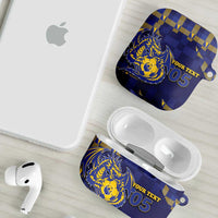 Custom Bosnia And Herzegovina Football AirPods Case Fierce Dragon National Stars With Checker Patterns