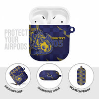 Custom Bosnia And Herzegovina Football AirPods Case Fierce Dragon National Stars With Checker Patterns