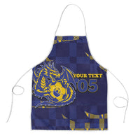 Custom Bosnia And Herzegovina Football Apron Fierce Dragon National Stars With Checker Patterns