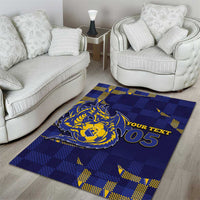 Custom Bosnia And Herzegovina Football Area Rug Fierce Dragon National Stars With Checker Patterns