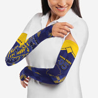 Custom Bosnia And Herzegovina Football Arm Sleeves Fierce Dragon National Stars With Checker Patterns
