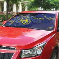 Custom Bosnia And Herzegovina Football Auto Sun Shade Fierce Dragon National Stars With Checker Patterns