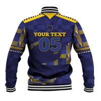 Custom Bosnia And Herzegovina Football Baseball Jacket Fierce Dragon National Stars With Checker Patterns